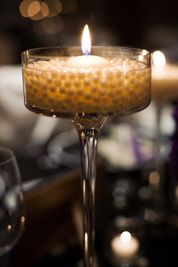 candle with pearls - wedding photo by Melissa Jill Photography